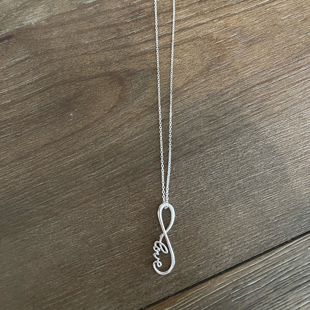 Sterling silver infinity love necklace